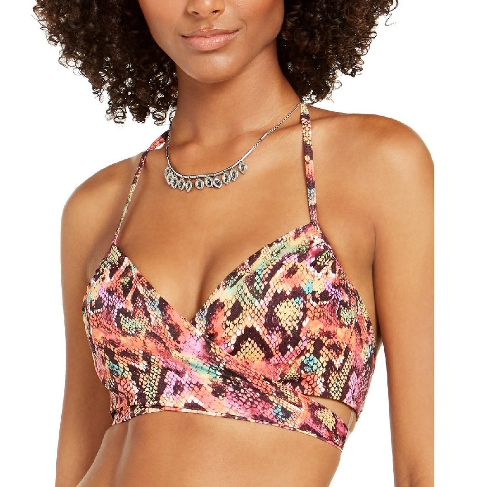 Sundazed Reptilia Print Bra Sized Halter Swim Top